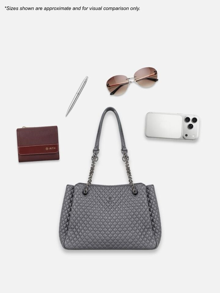Dawn Quilted Shoulder Bag - Gunmetal