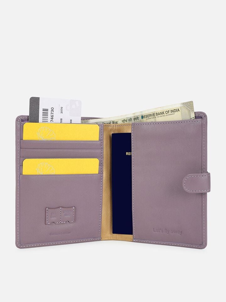 Atlas Leather Passport Holder - Grape