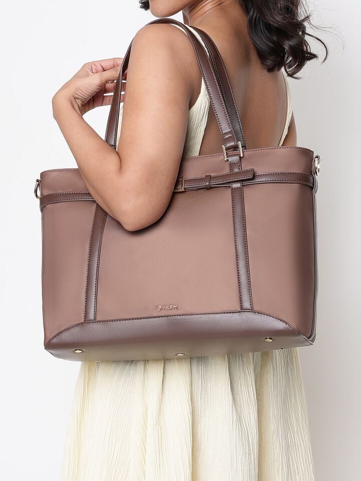 Thea Nylon Work Bag - Brown
