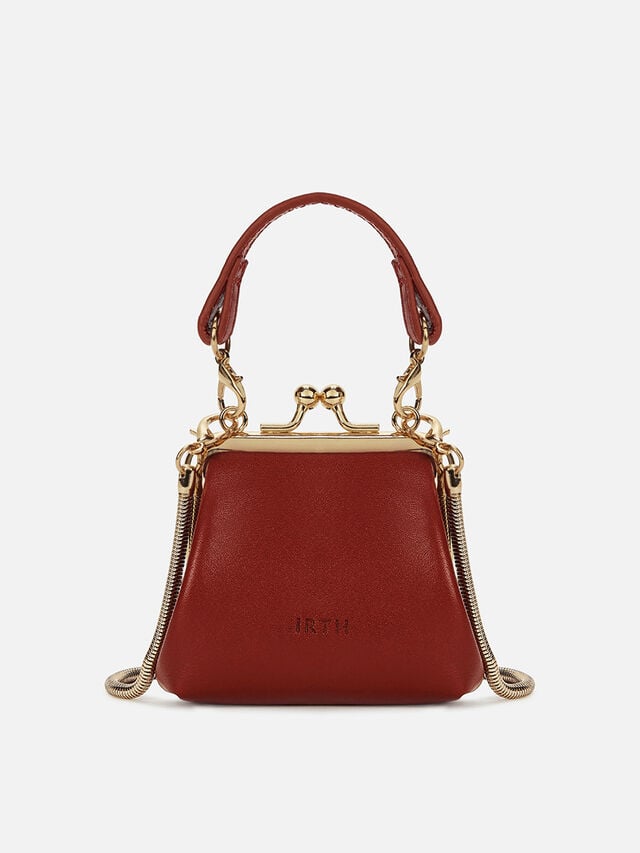 Juliet Leather Miniature Kiss Lock - Red