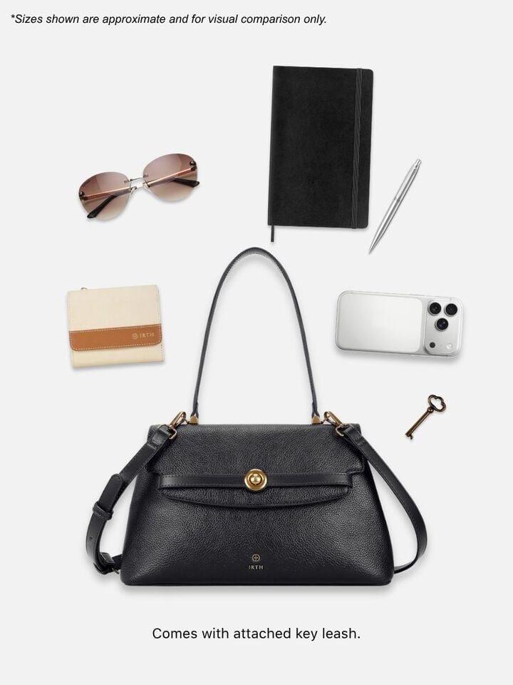 Valerie Wide Shoulder Bag - Black