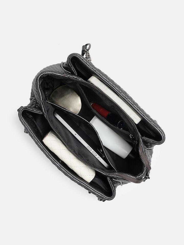 Dawn Quilted Shoulder Bag - Gunmetal