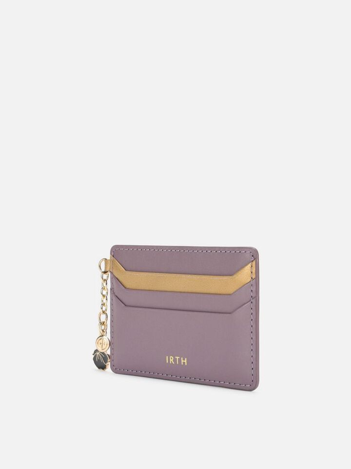 Tuck Leather Card Holder - Grape