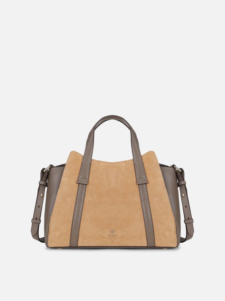 Lily Medium Suede Handheld - Brown