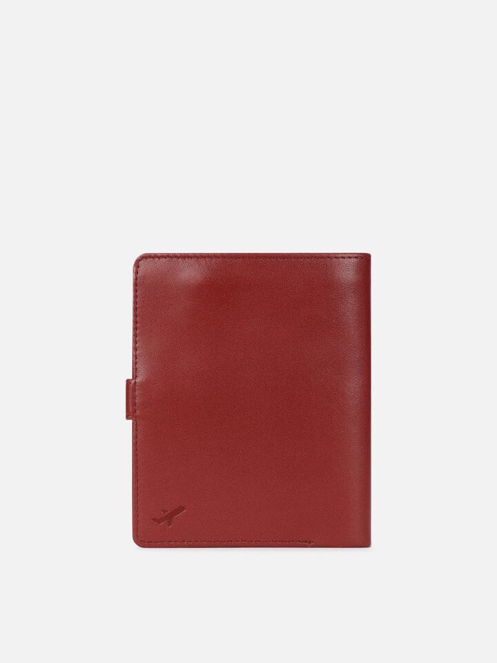 Atlas Leather Passport Holder - Red