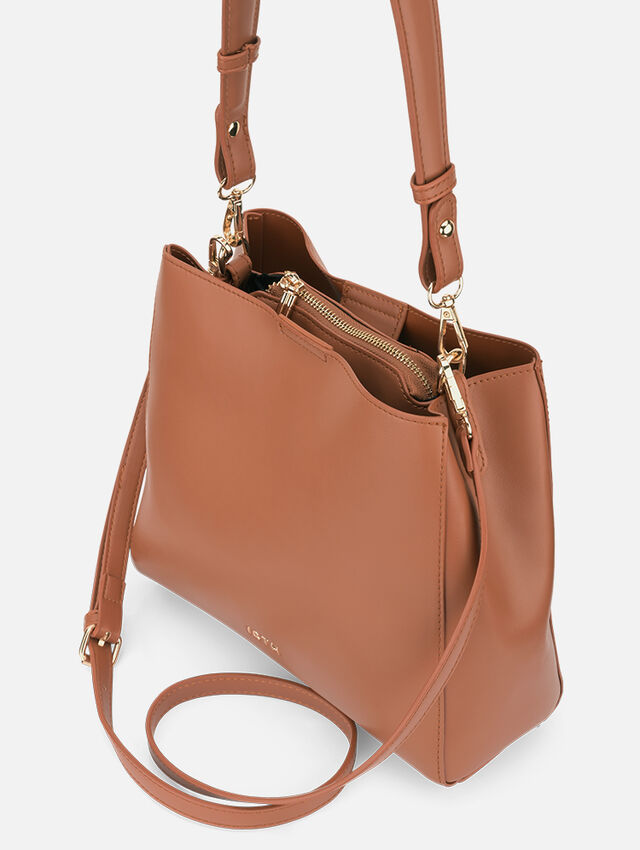 Twirl with Tan Shoulder Bag