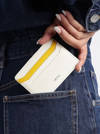 Tuck Leather Card Holder - Off-White