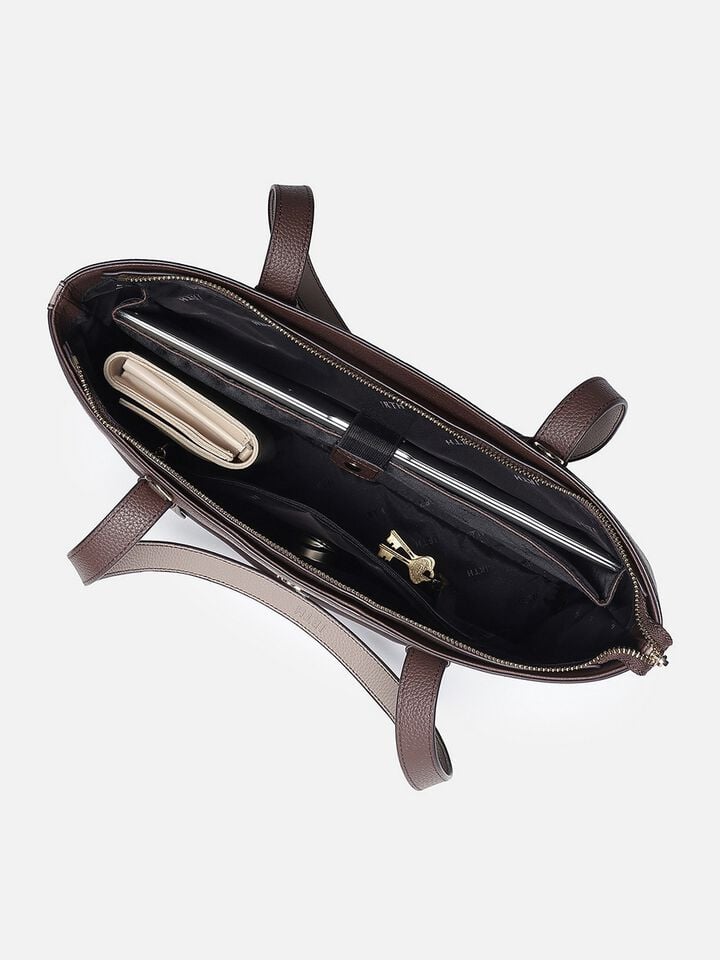 Megan Nylon Work Bag - Brown 