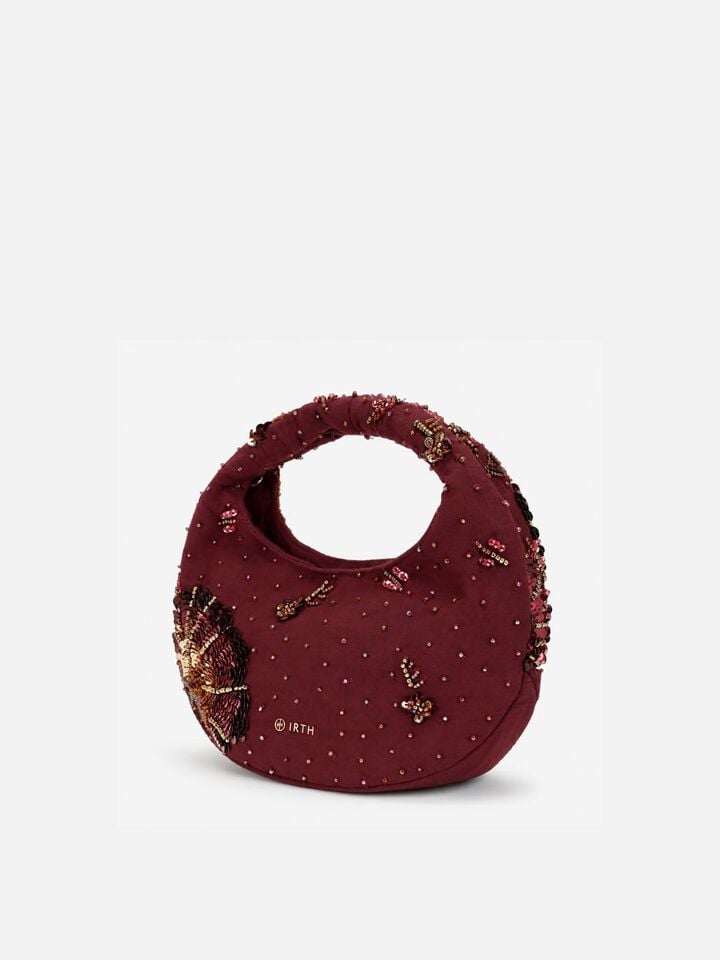 Tara Beaded Sparkles Handheld - Dark Cherry