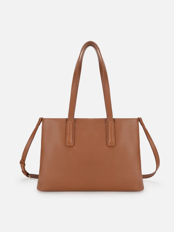 Luella Leather Tote Bag - Tan