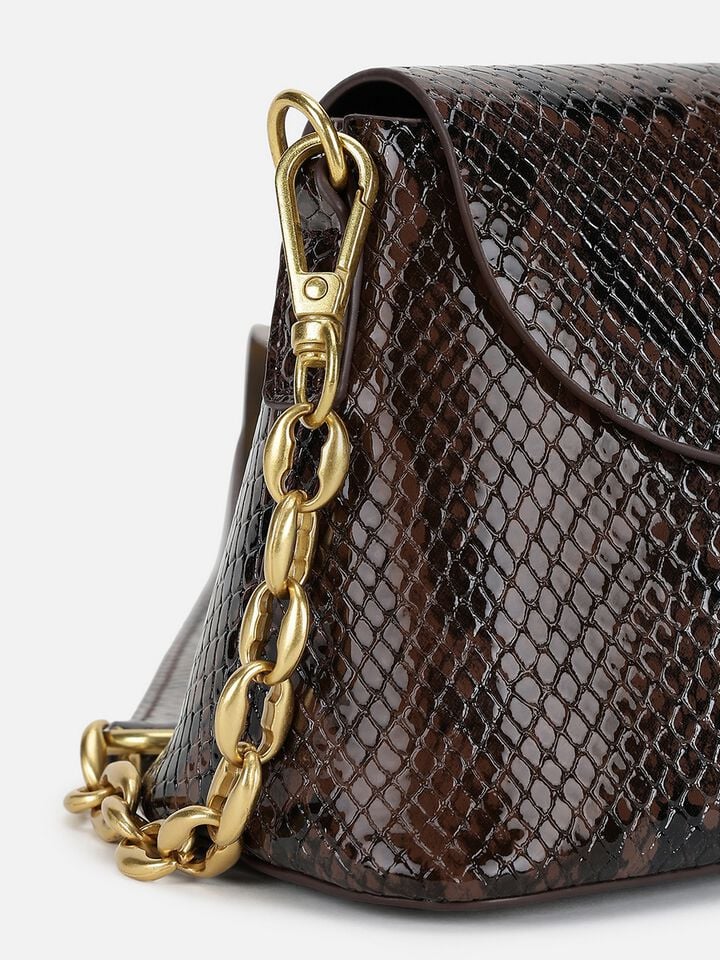 Ness Snakeskin Sling - Brown