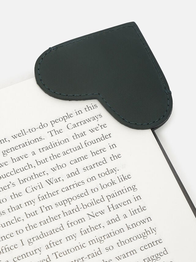 Austen Leather Bookmark - Green