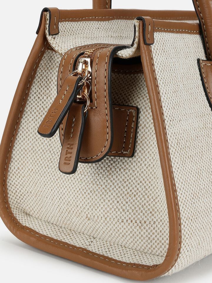 Phoebe Canvas Shoulder Bag - Beige
