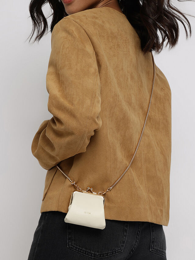 Juliet Leather Miniature Kiss Lock - Off-White