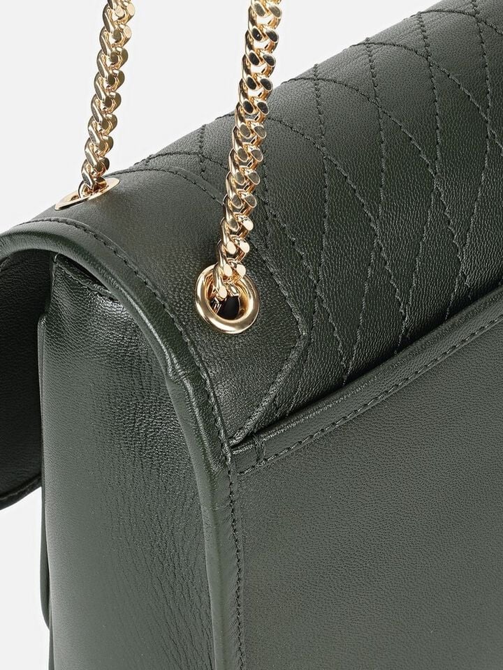 Lynn Leather Shoulder Bag - Green