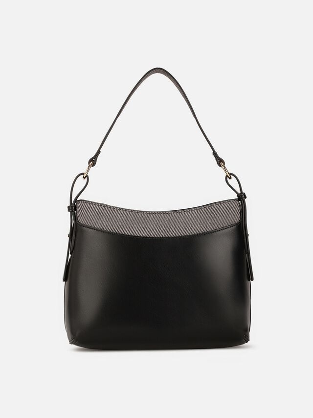 Olivia Tweed Shoulder Bag - Black