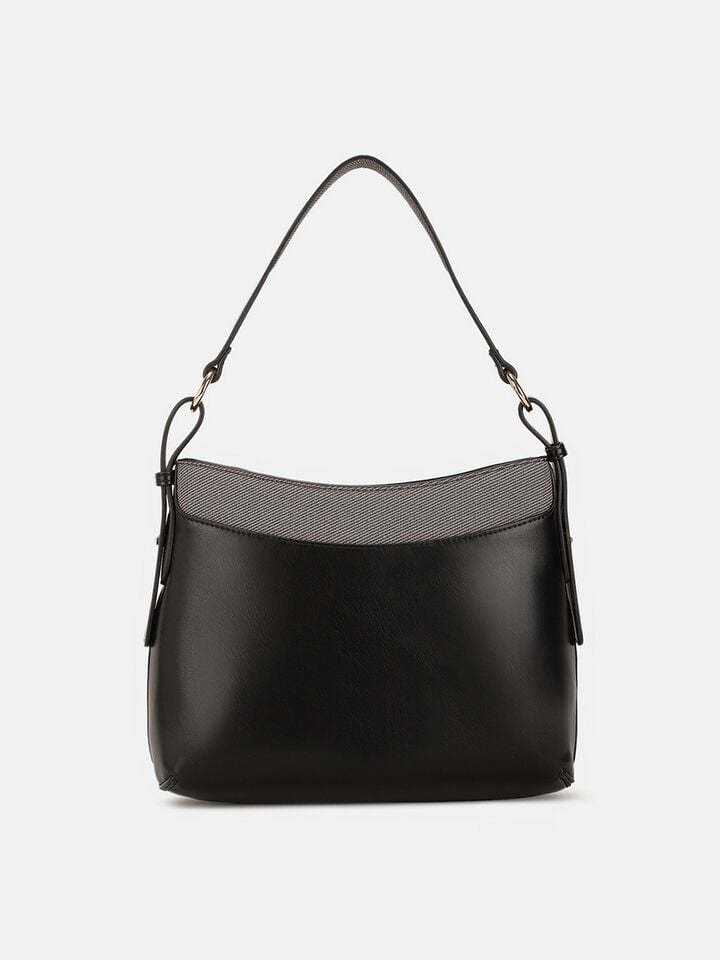 Olivia Tweed Shoulder Bag - Black