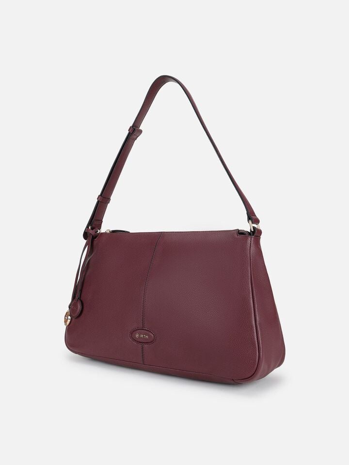 Lucy Leather Shoulder Bag - Dark Cherry