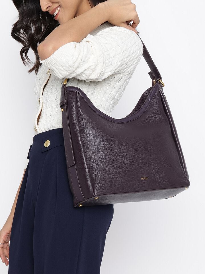 Lillian Leather Shoulder Bag - Plum