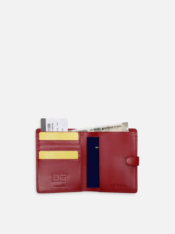 Atlas Leather Passport Holder - Red