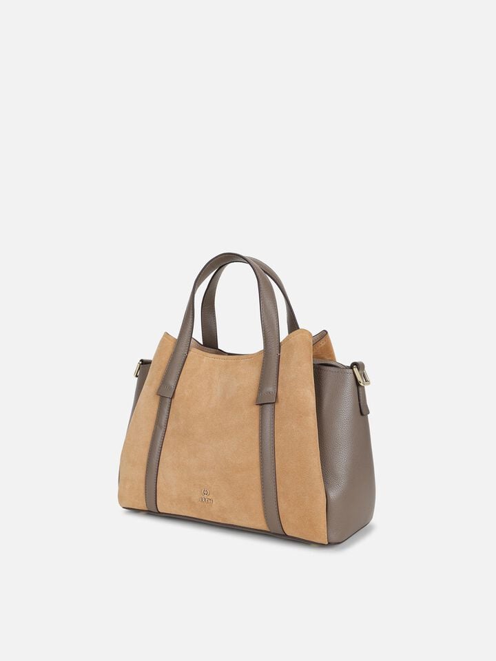 Lily Medium Suede Handheld - Brown
