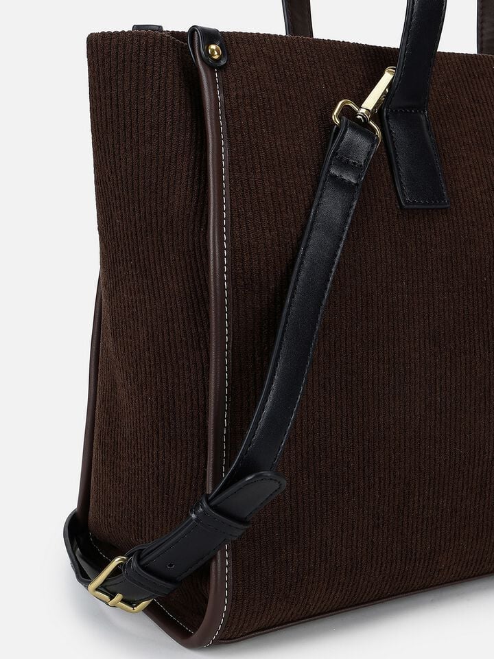 Marina Corduroy Work Bag - Dark Brown