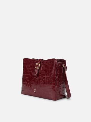 Esme Croco Sling - Dark Cherry