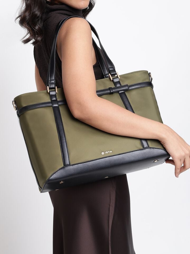 Thea Nylon Work Bag - Olive