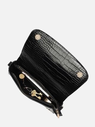 Sophie Croco Shoulder Bag - Black