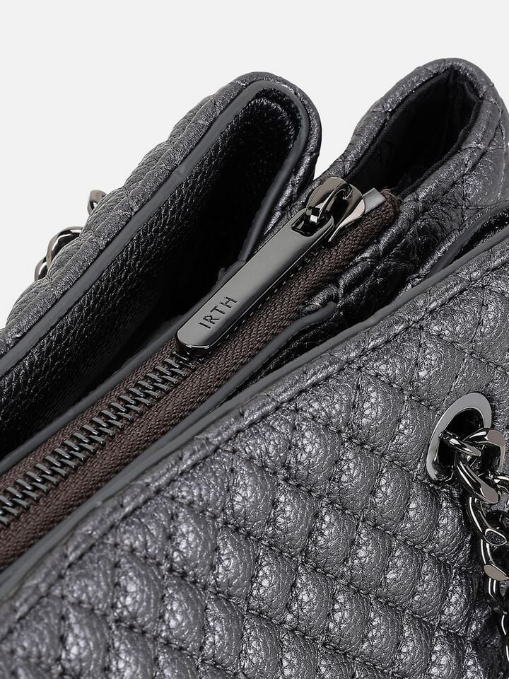 Dawn Quilted Shoulder Bag - Gunmetal
