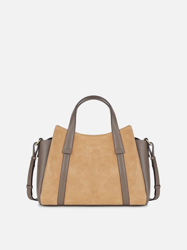 Lily Medium Suede Handheld - Brown