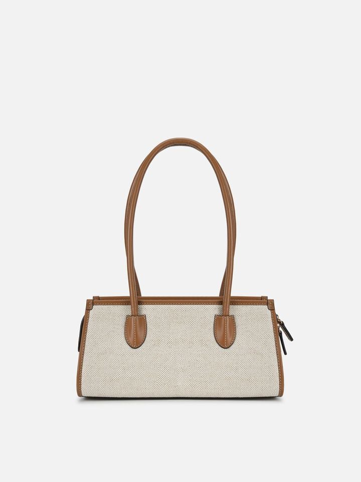 Phoebe Canvas Shoulder Bag - Beige