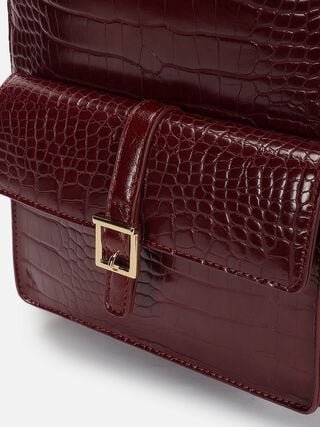 Marlow Croco Backpack - Dark Cherry