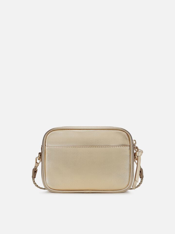 Louisa Leather Metallic Sling - Gold