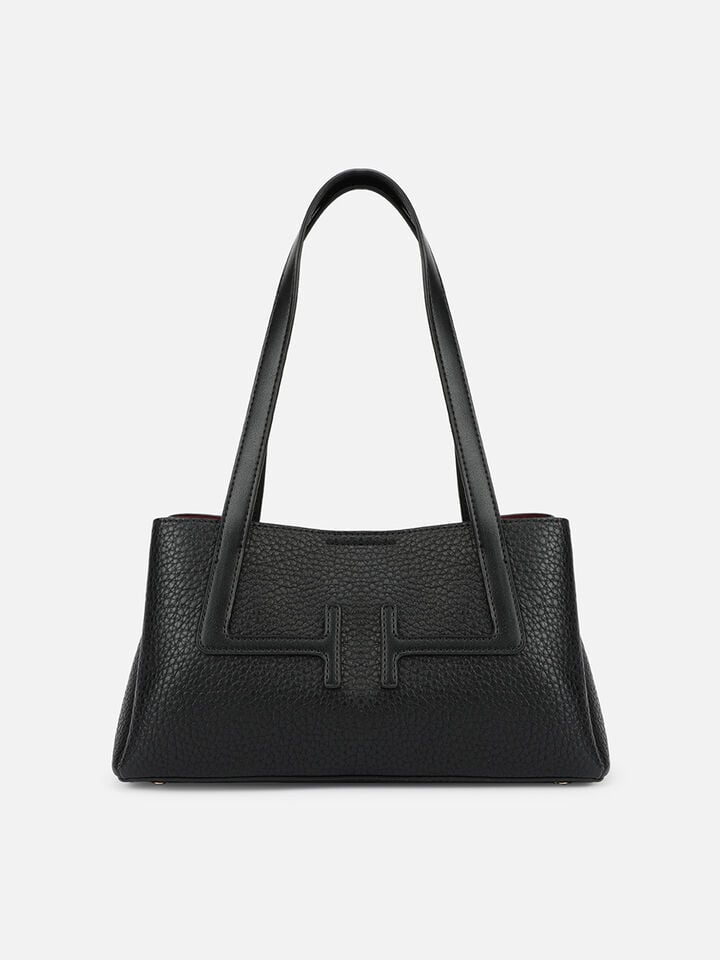Initials Wide Shoulder Bag - Black