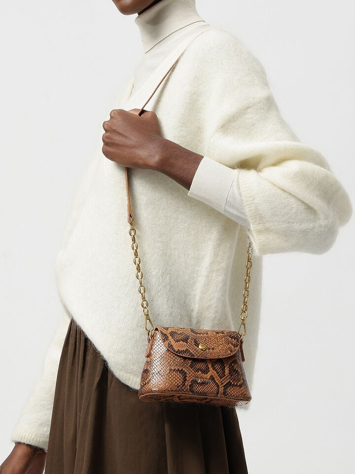 Ness Snakeskin Sling - Tan