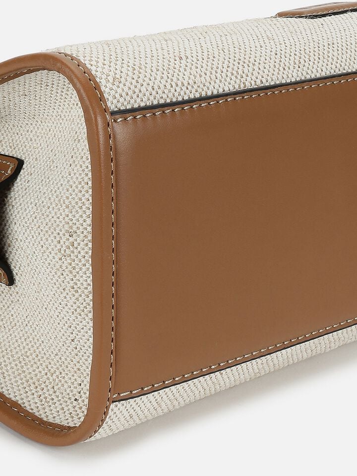 Phoebe Canvas Shoulder Bag - Beige