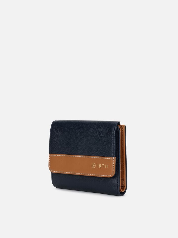 Ryan Leather Wallet Small - Navy