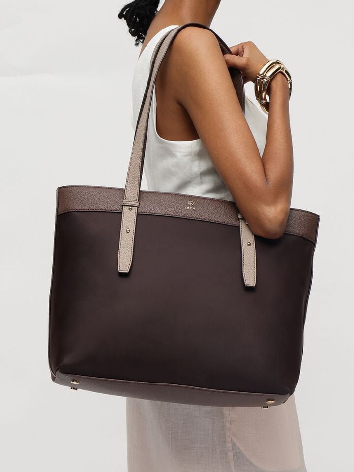 Megan Nylon Work Bag - Brown