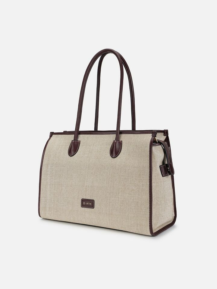 Phoebe Canvas Work Bag - Brown