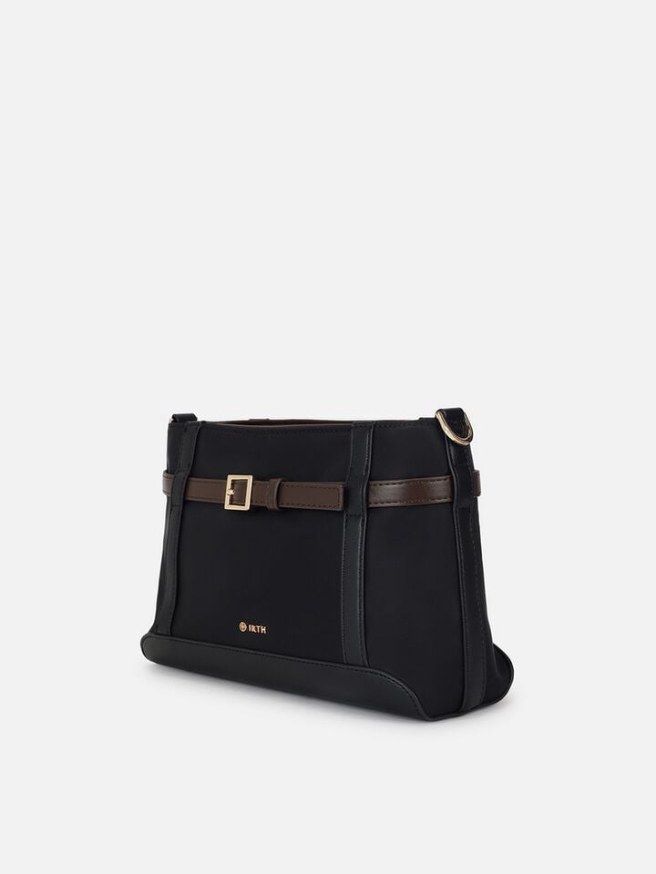 Thea Nylon Sling Bag - Black