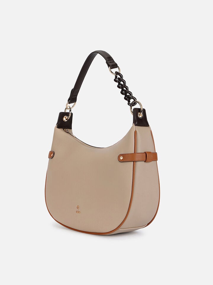 Clara Large Shoulder Bag - Beige