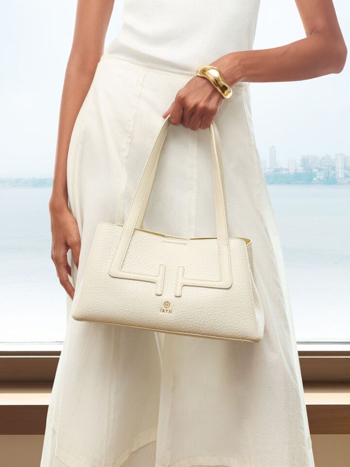 Initials Wide Shoulder Bag - Off-White