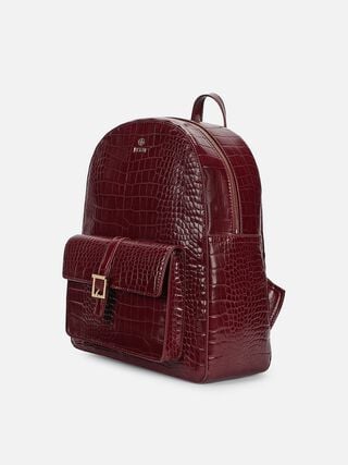 Marlow Croco Backpack - Dark Cherry