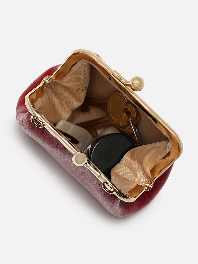 Juliet Leather Miniature Kiss Lock - Red