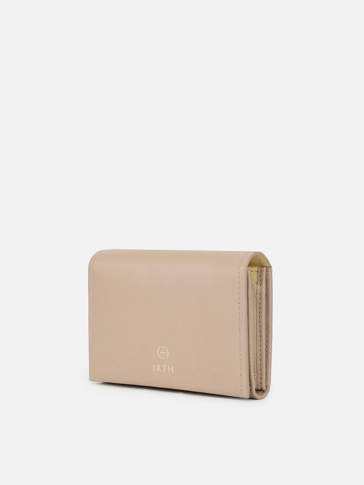 Parker Small Leather Wallet - Beige