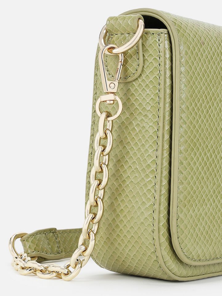 Ivy Snakeskin Sling - Green