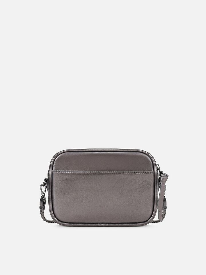 Louisa Leather Metallic Sling - Silver