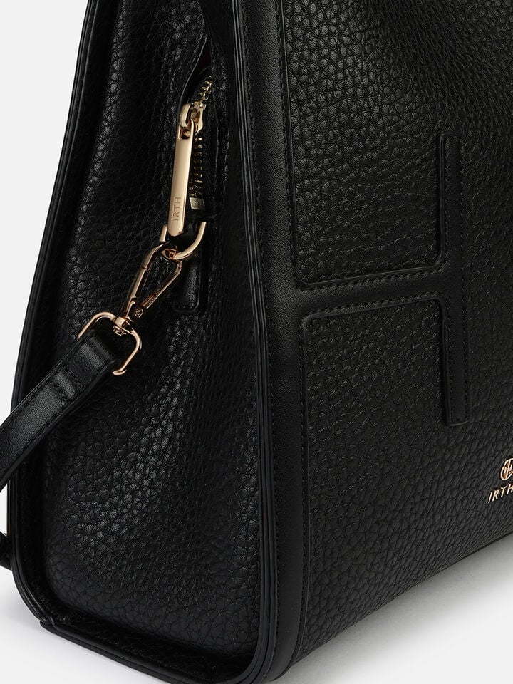 Initials Tall Shoulder Bag - Black