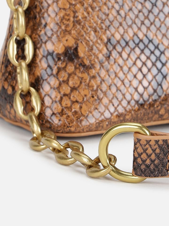 Ness Snakeskin Sling - Tan